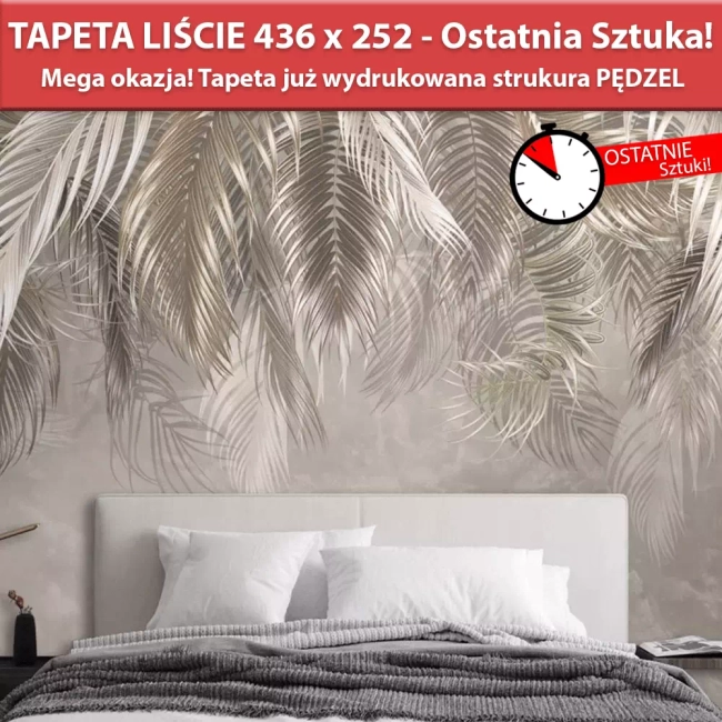 Tapeta Liście 436 x 252 struktura PĘDZEL - Ostatnia sztuka